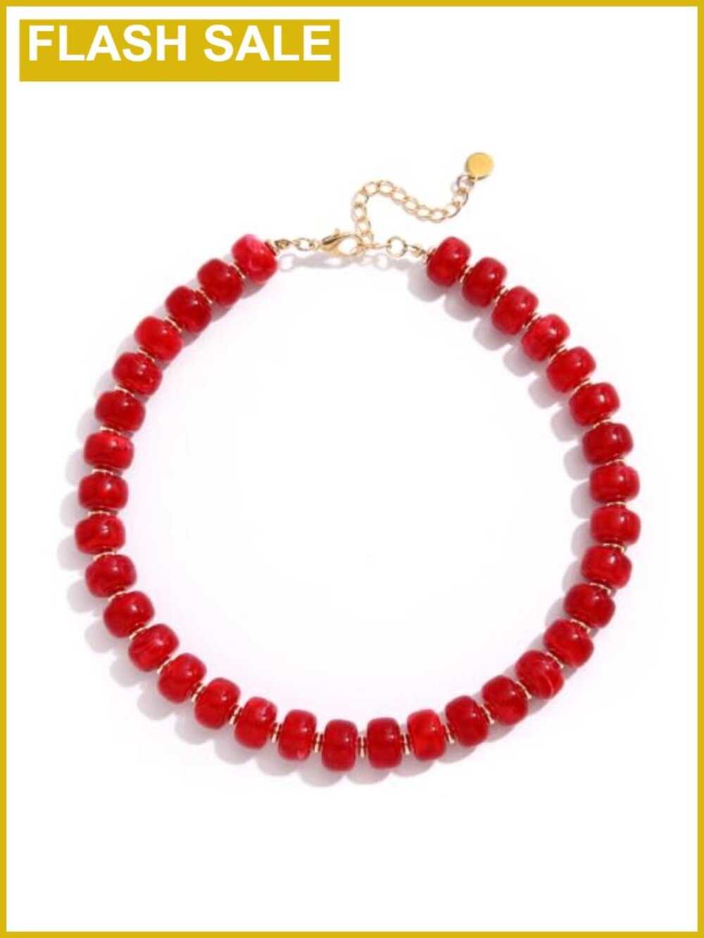 Handmade Resin Beaded Choker Necklace Adjustable Boho Statement Women's Jewelry